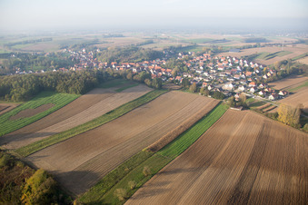 Vue oblique de Neewiller-près-Lauterbourg dans le département Bas Rhin, France