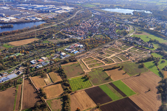 Vue aérienne de Nouvelle zone de développement Niederwiesen Paul-Klee-Ring à Wörth am Rhein dans le département Rhénanie-Palatinat, Allemagne