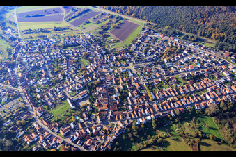 Vue aérienne de Vue du village depuis l'est à Berg dans le département Rhénanie-Palatinat, Allemagne