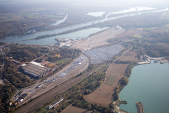 Vue aérienne de Lauterbourg dans le département Bas Rhin, France