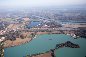 Vue oblique de Lauterbourg dans le département Bas Rhin, France