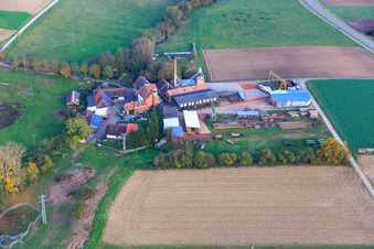 Vue aérienne de Moulin Schaidter avec boiseries ORTH Gerd Sütterlin eK à le quartier Schaidt in Wörth am Rhein dans le département Rhénanie-Palatinat, Allemagne