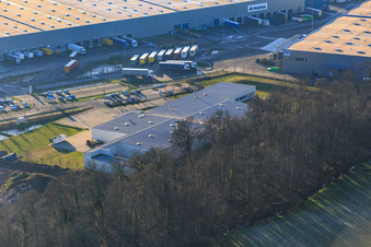 Vue aérienne de Chemin d'Erlenbach à le quartier Minderslachen in Kandel dans le département Rhénanie-Palatinat, Allemagne