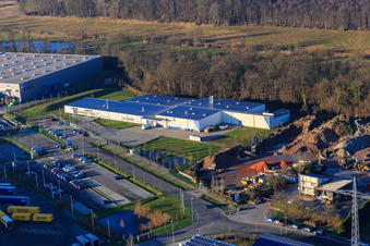 Zone industrielle de Horst, Alfa Aesar GmbH à le quartier Minderslachen in Kandel dans le département Rhénanie-Palatinat, Allemagne hors des airs