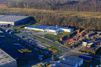 Vue d'oiseau de Zone industrielle de Horst, Alfa Aesar GmbH à le quartier Minderslachen in Kandel dans le département Rhénanie-Palatinat, Allemagne