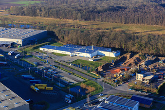 Zone industrielle de Horst, Alfa Aesar GmbH à le quartier Minderslachen in Kandel dans le département Rhénanie-Palatinat, Allemagne vue du ciel