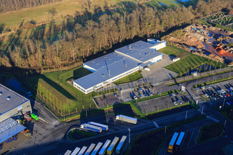 Photographie aérienne de Zone industrielle de Horst, Alfa Aesar GmbH à le quartier Minderslachen in Kandel dans le département Rhénanie-Palatinat, Allemagne