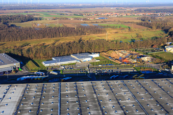 Zone industrielle de Horst, Alfa Aesar GmbH à le quartier Minderslachen in Kandel dans le département Rhénanie-Palatinat, Allemagne vue d'en haut