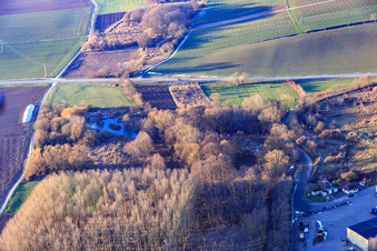 Vue aérienne de Centre de recyclage de la Route des Vins du Sud à le quartier Ingenheim in Billigheim-Ingenheim dans le département Rhénanie-Palatinat, Allemagne