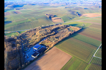 Vue aérienne de Centre de recyclage de la Route des Vins du Sud à le quartier Ingenheim in Billigheim-Ingenheim dans le département Rhénanie-Palatinat, Allemagne