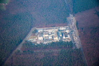 Vue aérienne de Campus Nord du KIK à le quartier Leopoldshafen in Eggenstein-Leopoldshafen dans le département Bade-Wurtemberg, Allemagne