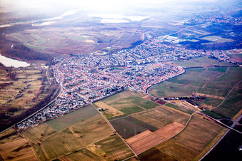 Vue aérienne de Quartier Linkenheim in Linkenheim-Hochstetten dans le département Bade-Wurtemberg, Allemagne