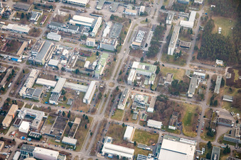 Campus Nord du KIK à le quartier Leopoldshafen in Eggenstein-Leopoldshafen dans le département Bade-Wurtemberg, Allemagne vue d'en haut