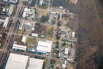 Campus Nord du KIK à le quartier Leopoldshafen in Eggenstein-Leopoldshafen dans le département Bade-Wurtemberg, Allemagne vue du ciel