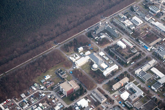 Image drone de Campus Nord du KIK à le quartier Leopoldshafen in Eggenstein-Leopoldshafen dans le département Bade-Wurtemberg, Allemagne
