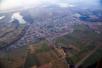 Photographie aérienne de Quartier Linkenheim in Linkenheim-Hochstetten dans le département Bade-Wurtemberg, Allemagne