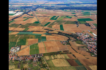 Vue aérienne de B427 vers Winden depuis le sud à Minfeld dans le département Rhénanie-Palatinat, Allemagne
