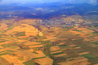 Vue aérienne de En hiver à le quartier Deutschhof in Kapellen-Drusweiler dans le département Rhénanie-Palatinat, Allemagne