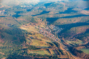 Vue aérienne de Birkenhördt dans le département Rhénanie-Palatinat, Allemagne