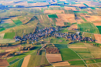 Photographie aérienne de Vue d'ensemble du village en hiver depuis le nord à Oberhausen dans le département Rhénanie-Palatinat, Allemagne