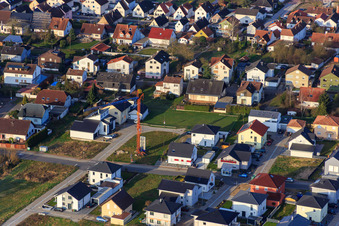 Photographie aérienne de Nouvelle zone de développement de Holderbusch vue du nord-est à Minfeld dans le département Rhénanie-Palatinat, Allemagne