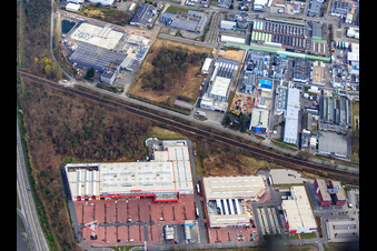 Vue aérienne de BAUHAUS Speyer à Speyer dans le département Rhénanie-Palatinat, Allemagne