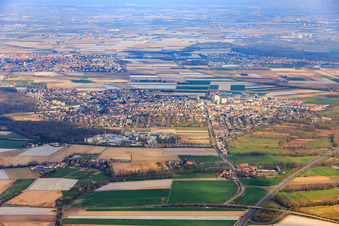 Vue aérienne de Vue de la ville depuis le sud à Limburgerhof dans le département Rhénanie-Palatinat, Allemagne