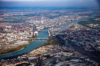 Vue aérienne de Quartier Lindenhof in Mannheim dans le département Bade-Wurtemberg, Allemagne