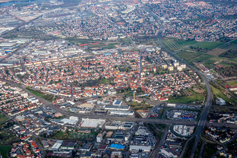 Vue aérienne de Dans le à le quartier Käfertal in Mannheim dans le département Bade-Wurtemberg, Allemagne