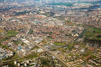 Photographie aérienne de Zone de peuplement à le quartier Käfertal in Mannheim dans le département Bade-Wurtemberg, Allemagne