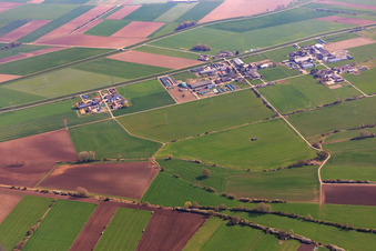 Vue aérienne de Hubertushof Weygoldt, ferme Schröder et écurie Bayer à le quartier Sulzbach in Weinheim dans le département Bade-Wurtemberg, Allemagne