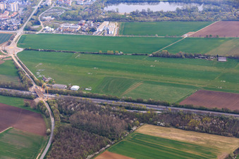 Vue aérienne de Aéroport Heppenheim EDEP à Heppenheim dans le département Hesse, Allemagne