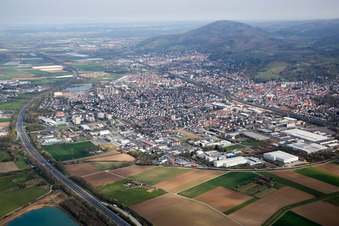 Vue aérienne de Bensheim dans le département Hesse, Allemagne