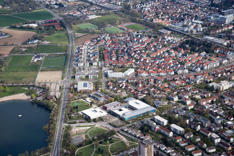 Vue aérienne de Extension de la rocade le long du périphérique de Berlin à Bensheim dans le département Hesse, Allemagne