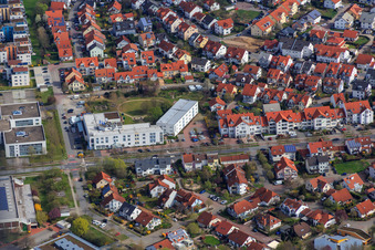 Vue aérienne de Europahotel sur Europa-Allee à Bensheim dans le département Hesse, Allemagne