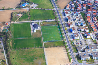 Vue aérienne de Parc sportif de SSG Bensheim Hockey et FC Italia Bensheim eV à Bensheim dans le département Hesse, Allemagne