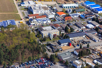 Photographie aérienne de Zone industrielle de Sandwiesen avec Laetus à le quartier Sandwiese in Alsbach-Hähnlein dans le département Hesse, Allemagne