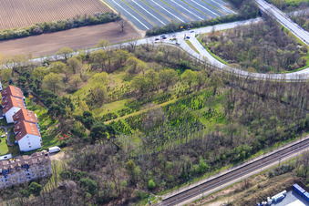 Vue aérienne de Cimetière juif à le quartier Sandwiese in Alsbach-Hähnlein dans le département Hesse, Allemagne