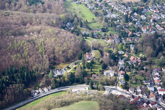 Quartier Jugenheim an der Bergstrasse in Seeheim-Jugenheim dans le département Hesse, Allemagne depuis l'avion