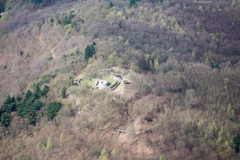 Photographie aérienne de Ruines du château de Tannenberg à Seeheim-Jugenheim dans le département Hesse, Allemagne