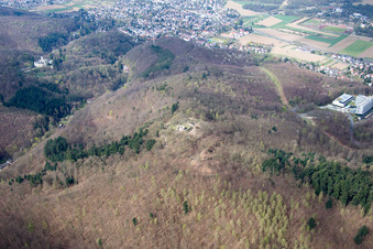 Vue oblique de Ruines du château de Tannenberg à Seeheim-Jugenheim dans le département Hesse, Allemagne