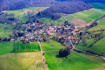 Vue aérienne de Neutsch dans le département Hesse, Allemagne