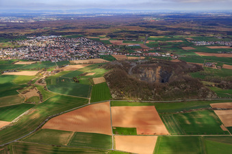 Vue aérienne de Carrière de MHI Naturstein GmbH et Odenwälder Hartstein-Industrie GmbH à Roßdorf dans le département Hesse, Allemagne