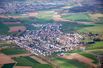 Quartier Gundernhausen in Roßdorf dans le département Hesse, Allemagne vue d'en haut