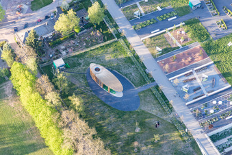 Vue aérienne de Chantier de construction du parc des expositions du Salon national des jardins 2015 à Landau in der Pfalz dans le département Rhénanie-Palatinat, Allemagne