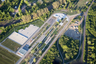 Salon des jardins d'État 2015 à Landau in der Pfalz dans le département Rhénanie-Palatinat, Allemagne vu d'un drone