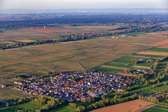 Vue aérienne de Vue d'ensemble du village de Triefenbach depuis l'ouest à Venningen dans le département Rhénanie-Palatinat, Allemagne