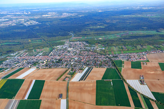 Vue aérienne de Vue de la ville depuis le nord à Kandel dans le département Rhénanie-Palatinat, Allemagne
