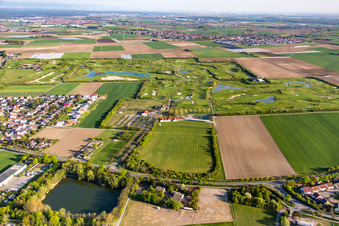 Vue aérienne de Terrain de golf Golfpark Biblis-Wattenheim *****GOLF absolu à Wattenheim à le quartier Nordheim in Biblis dans le département Hesse, Allemagne