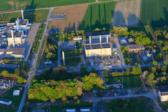 Photographie aérienne de Open Grid Europe GmbH à le quartier Allmendfeld in Gernsheim dans le département Hesse, Allemagne